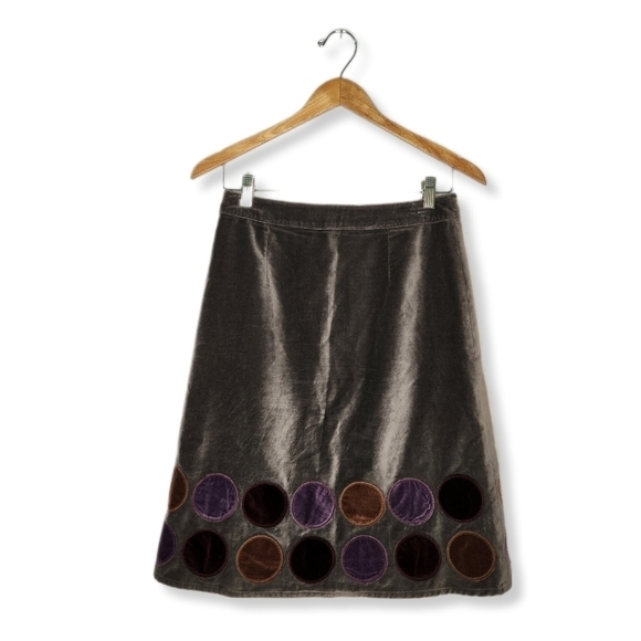 Boden Dresses & Skirts - Boden A-Line Grey Velvet Dot Autumn Skirt Size 8